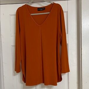 Attitudes by Renee Women's Rust Long Sleeve Top